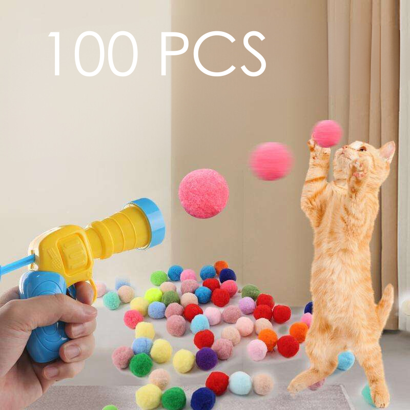 Cat Plush balls and Toy gun