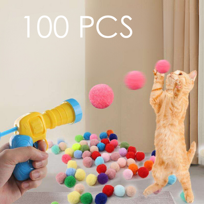 Cat Plush balls and Toy gun