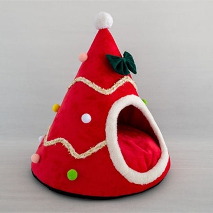 Christmas tree pet bed