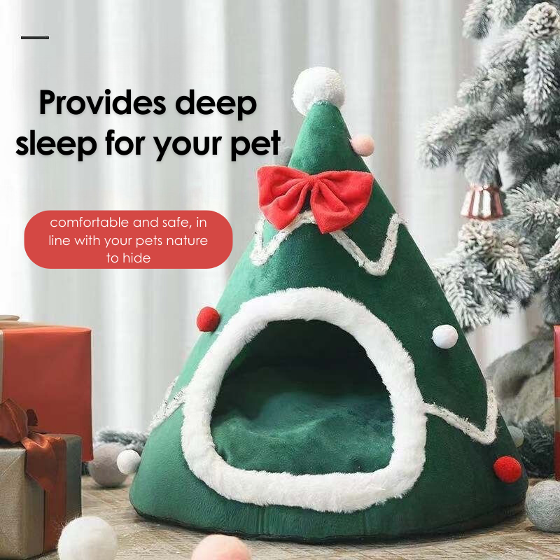 Christmas tree pet bed