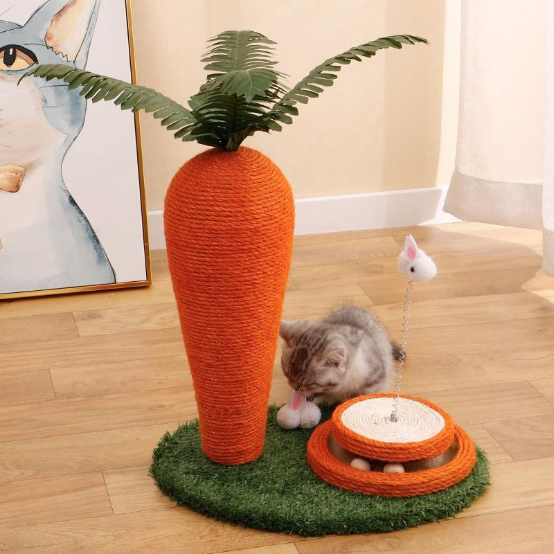 Carrot w/ mouse  2 in 1 Scratching and Ball Cat Toy