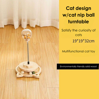 Treat dispensing spring-loaded cat toy