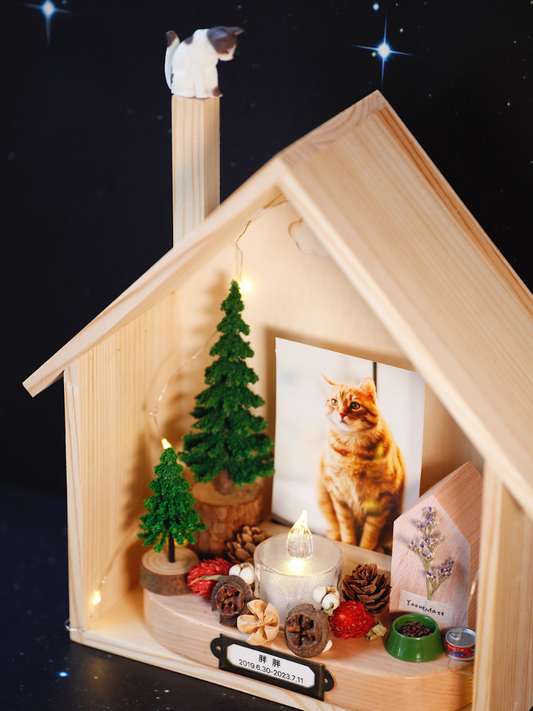 Custom pet diorama, memorial. Shrine for remembering, loving and respecting your pet.