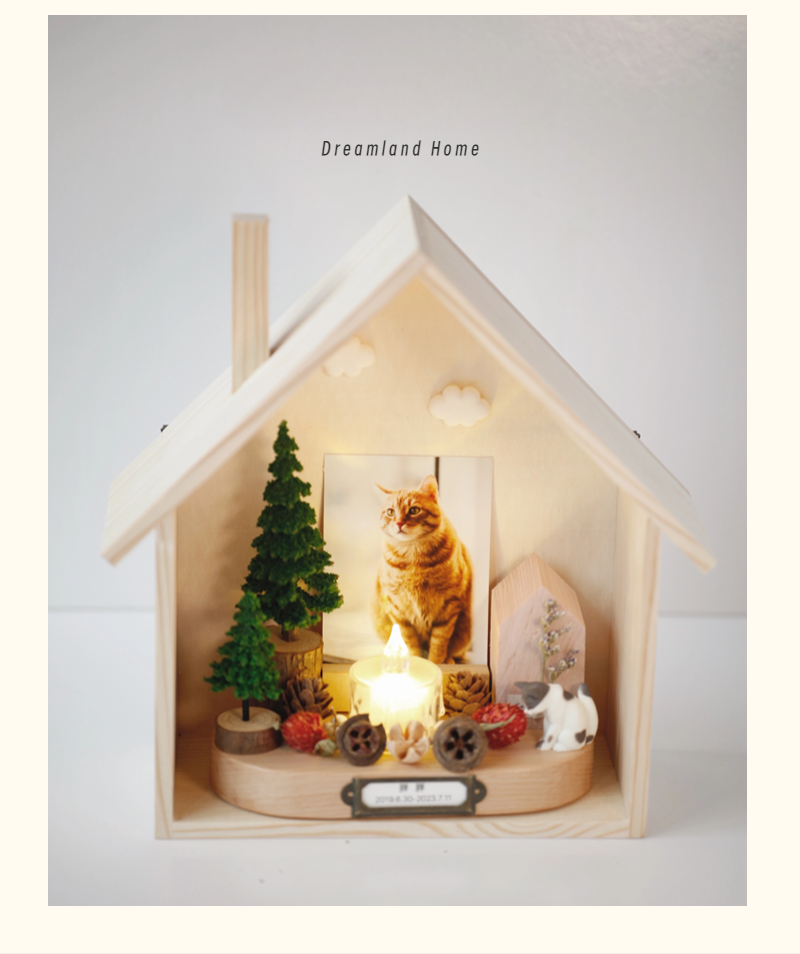 Custom pet diorama, memorial. Shrine for remembering, loving and respecting your pet.