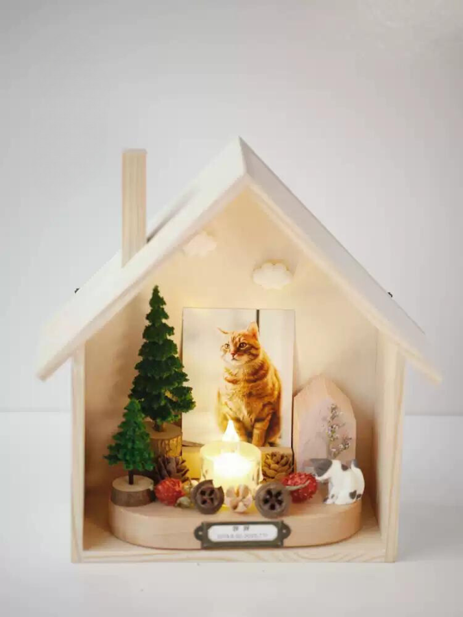 Custom pet diorama, memorial. Shrine for remembering, loving and respecting your pet.