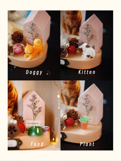 Custom pet diorama, memorial. Shrine for remembering, loving and respecting your pet.