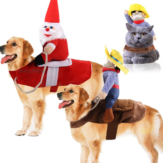 Santa pet rider / Cow boy Rider costume