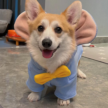 Cute Blue dog hoodie with ears