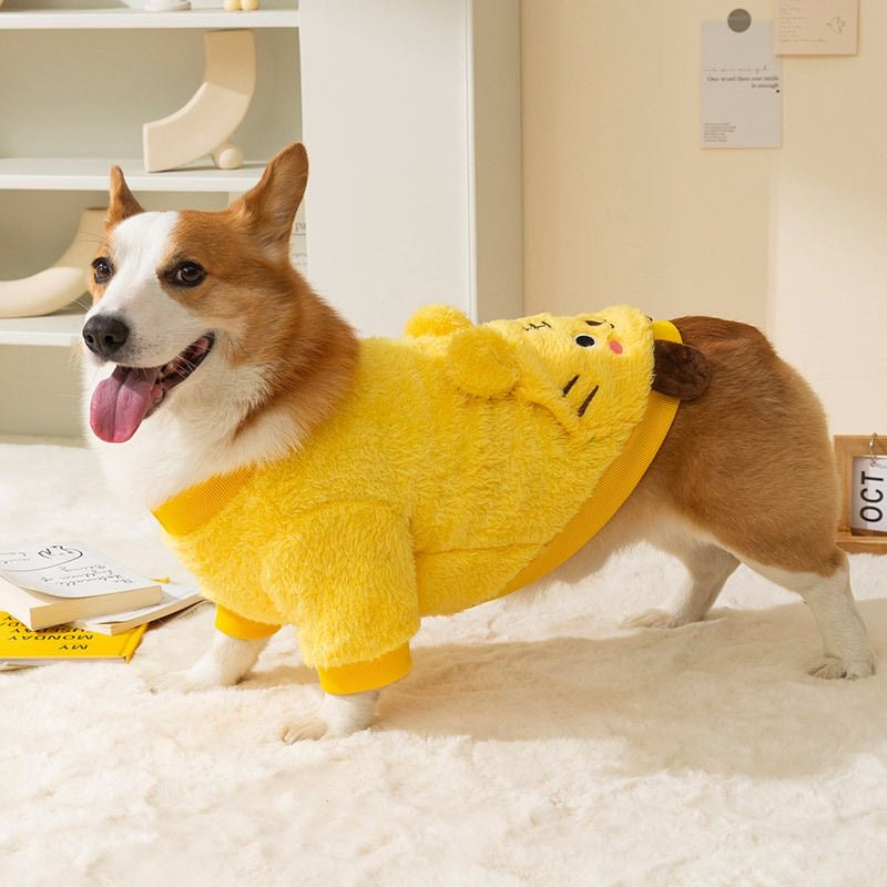 Dog jumper, with yellow mouse design