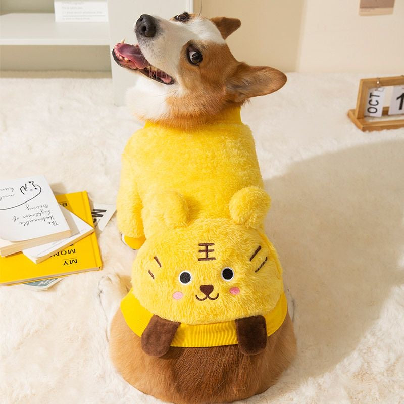 Dog jumper, with yellow mouse design