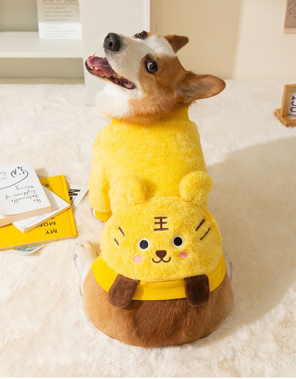 Dog jumper, with yellow mouse design