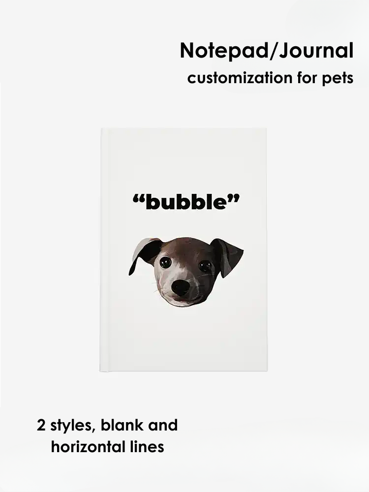 Custom Pet Notepad/Journal Cartoonish design