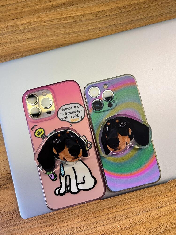 Customised Pet phone grip - use your favourite image of your pet to grip your phone. Pooji