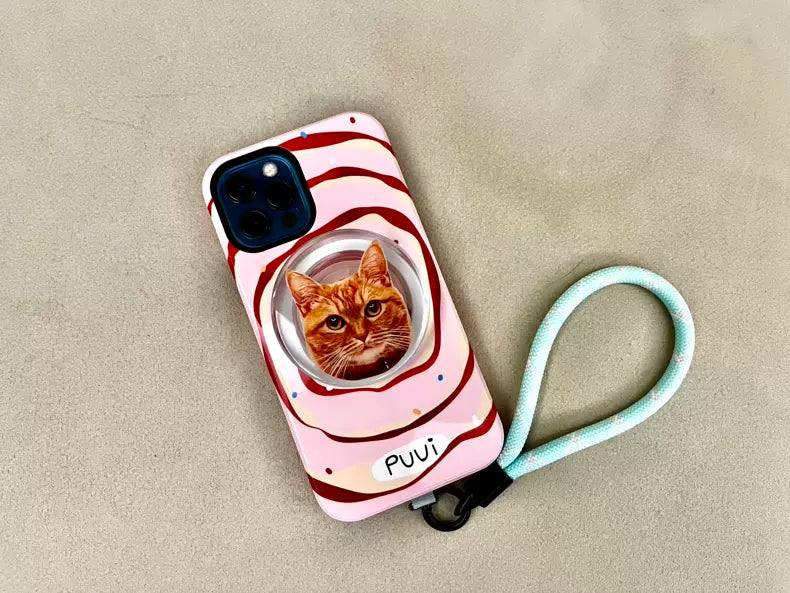 Customised Pet phone grip - use your favourite image of your pet to grip your phone. Pooji