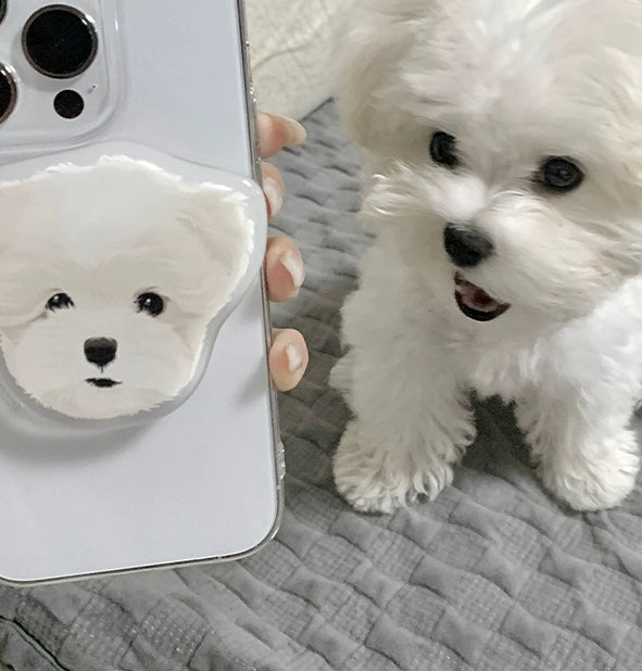 Customised Pet phone grip - use your favourite image of your pet to grip your phone. Pooji