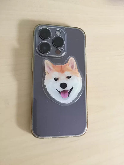 Customised Pet phone grip - use your favourite image of your pet to grip your phone. Pooji