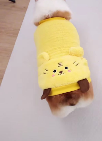 Dog jumper, with yellow mouse design